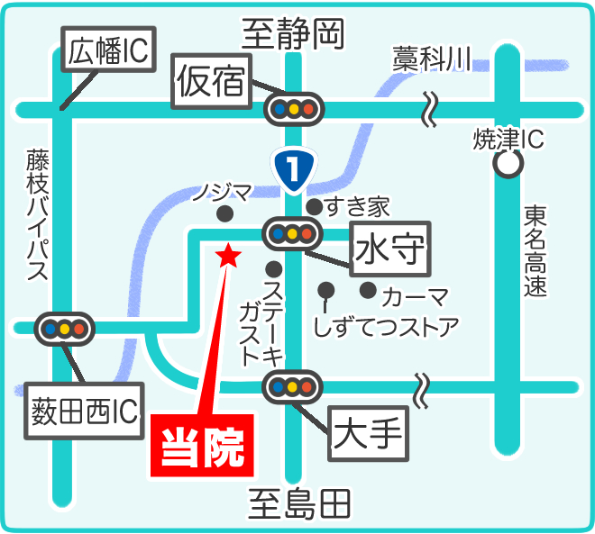 地図ー（静岡県藤枝市水守1丁目16番地の3